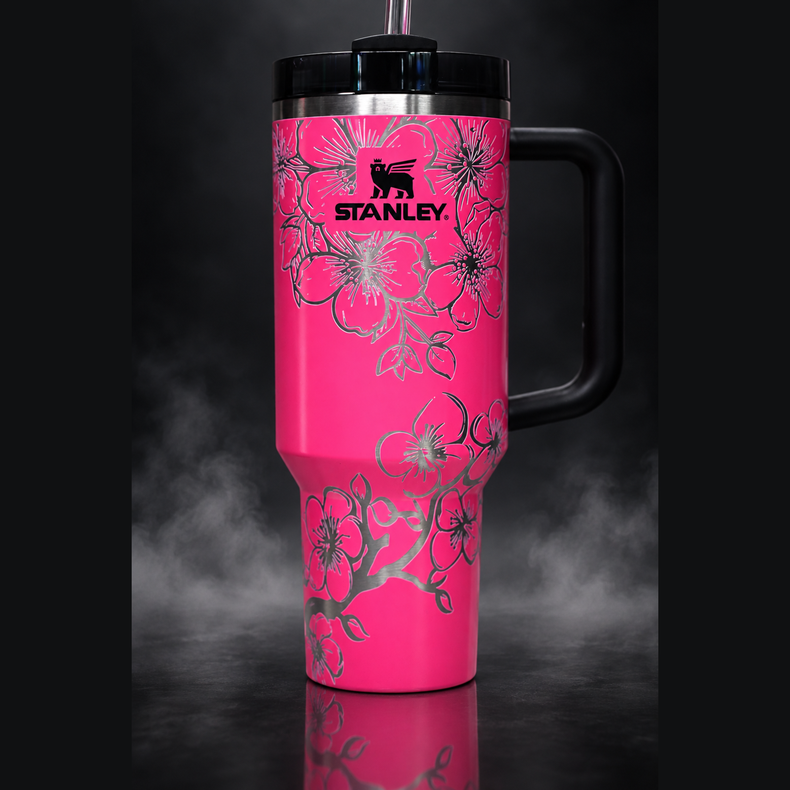 Cherry Blossoms engraved genuine Stanley tumbler