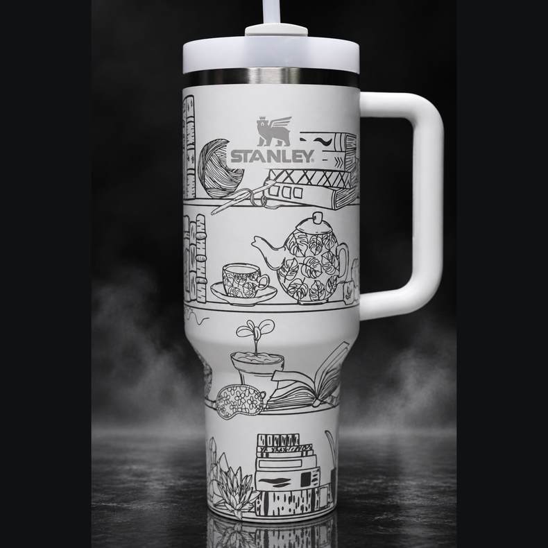 Book Worm engraved genuine Stanley tumbler