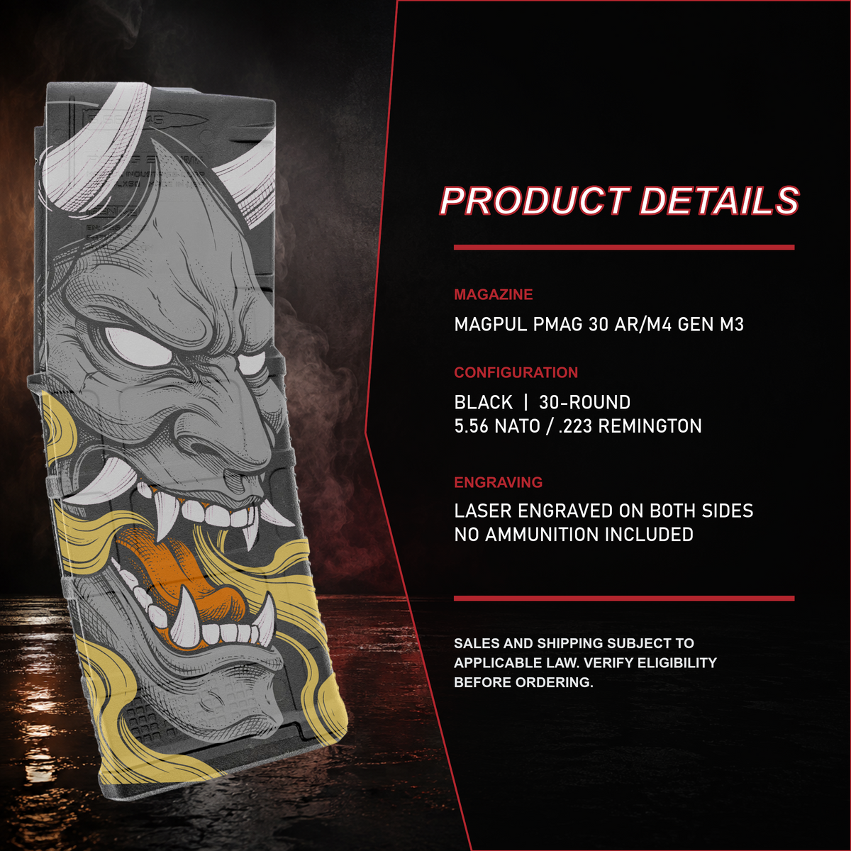 Oni Mask engraved PMAG product details