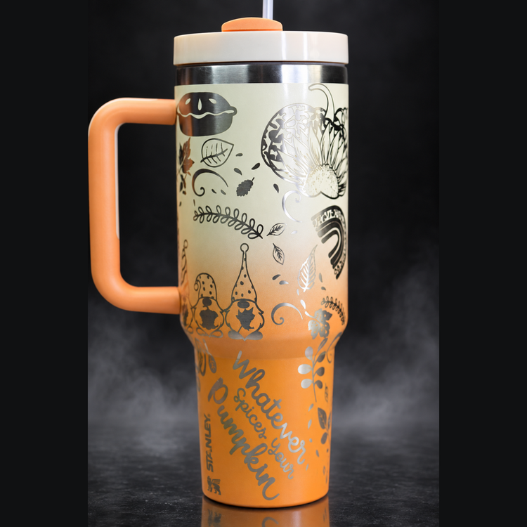Pumpkin Spice Season/Fall engraved genuine Stanley tumbler – opposite