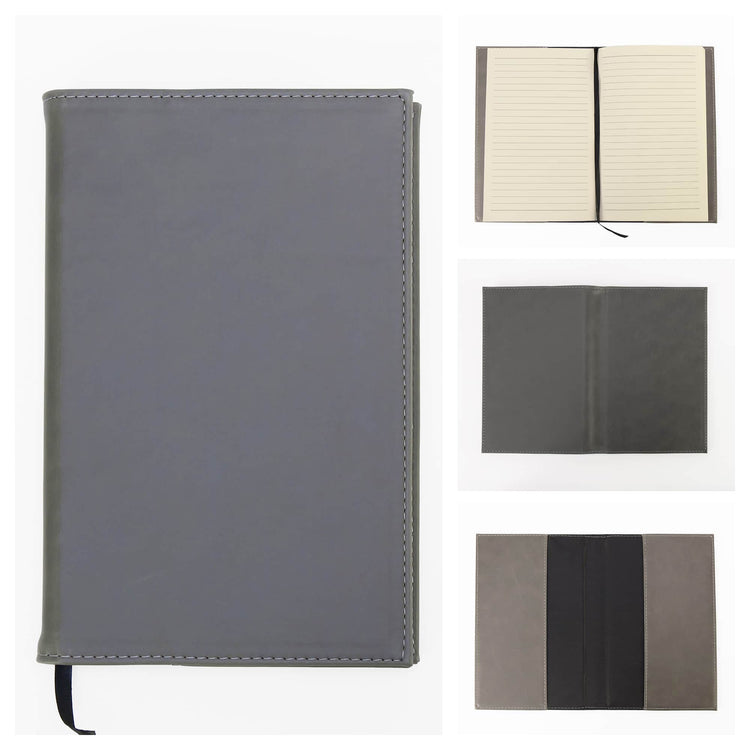 Gold journal notebook displayed in an open black presentation box.