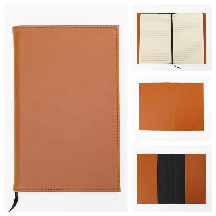 Pink journal notebook displayed in an open black presentation box.