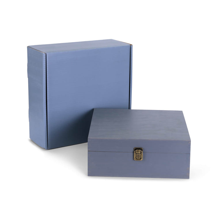 Large gray memory box displayed with its presentation box.