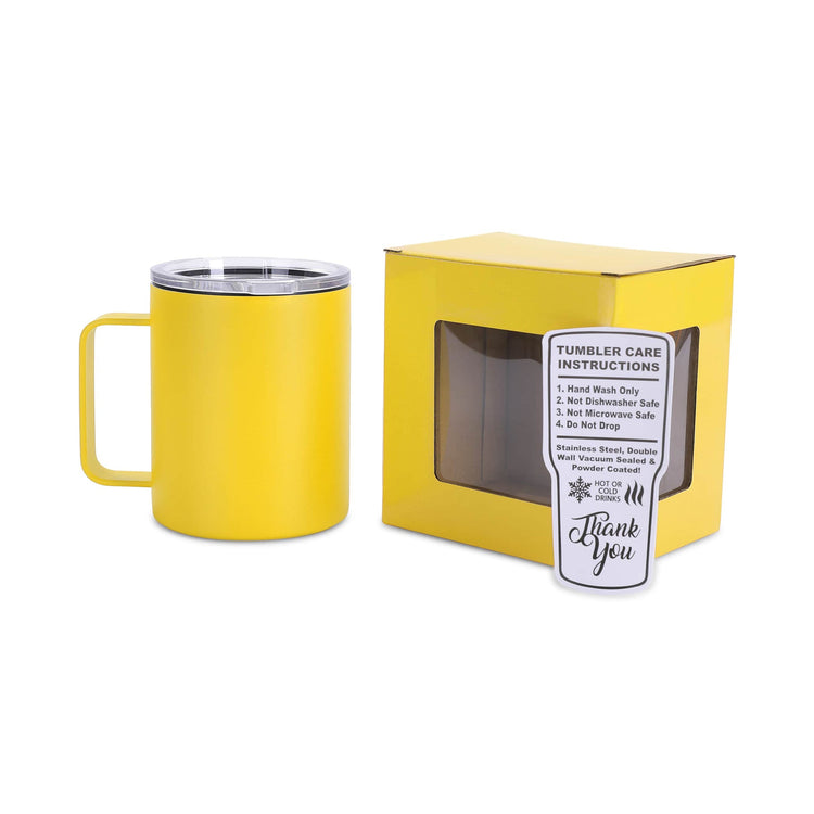 12oz Camper Mug — 12oz camper mug yellow insulated