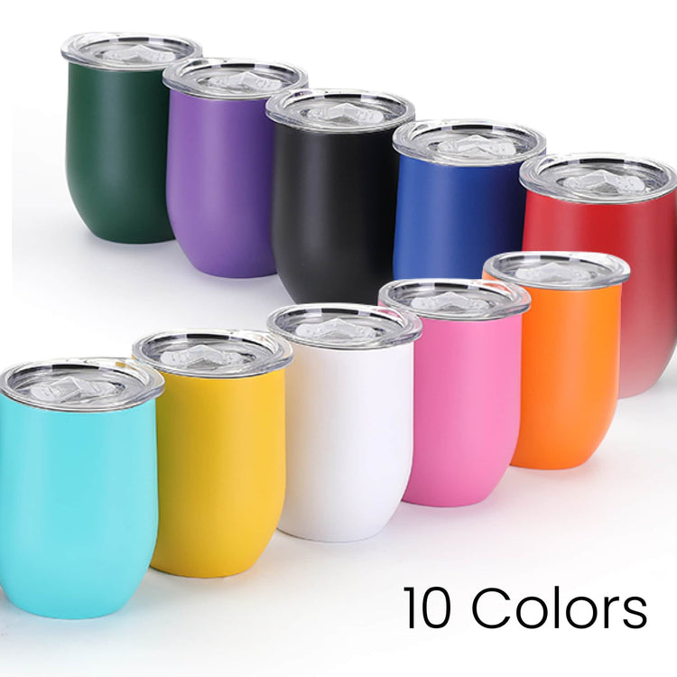12oz Wine Tumbler — wine tumbler 10 powder coated colors