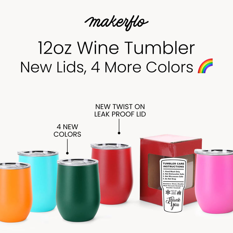 12oz Wine Tumbler — wine tumbler powder coated red 1