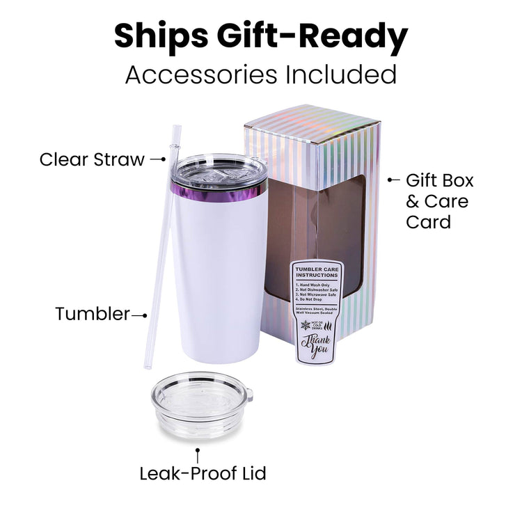 20oz Classic Electroplated Tumbler — Electroplated Gift Ready 20oz Tumbler Gold or Rainbow