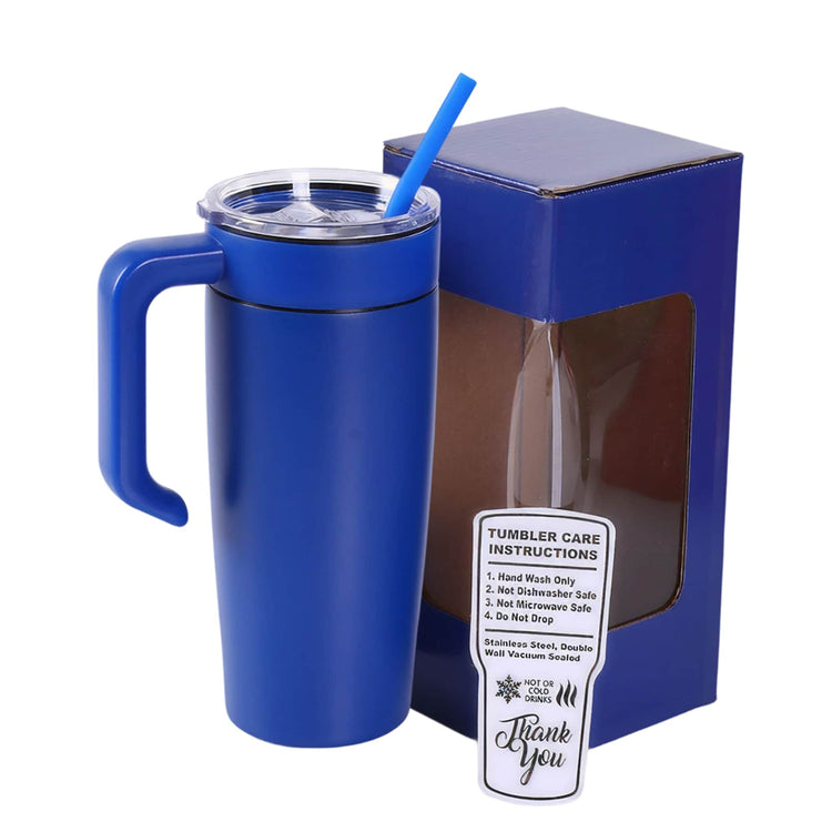 20oz Classic Tumbler with Handle — 20oz tumbler with handle blue