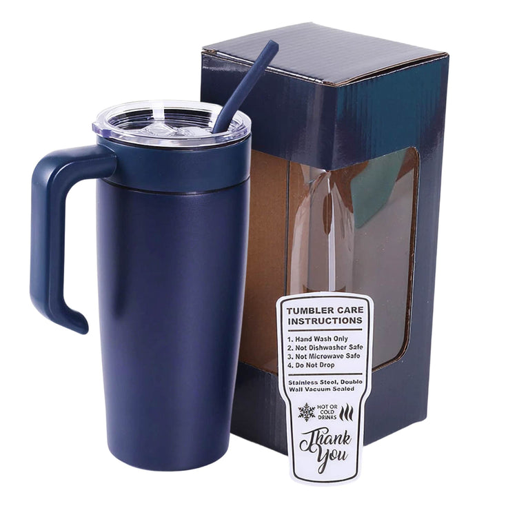 20oz Classic Tumbler with Handle — 20oz tumbler with handle navy