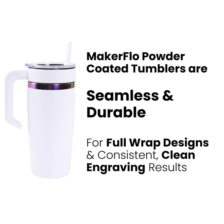 20oz Electroplated Tumbler with Handle — Electroplated Powder Coated Tumblers For Laser Engraving 2