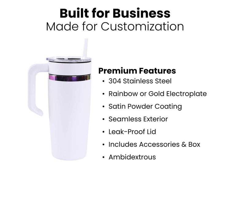 20oz Electroplated Tumbler with Handle — Electroplated 20oz Tumbler with Twist On Handle