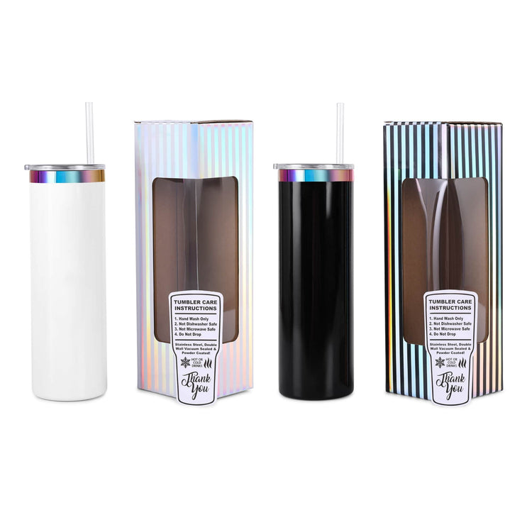 20oz Skinny Electroplated Tumbler — 20oz rainbow skinny