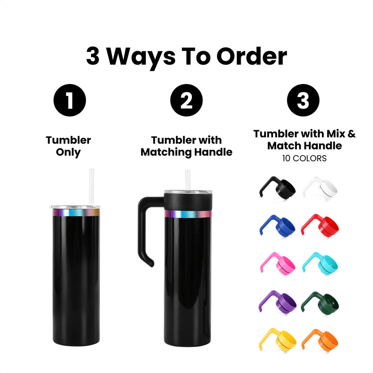 20oz Skinny Electroplated Tumbler — order electroplated 20oz skinny tumbler gold rainbow