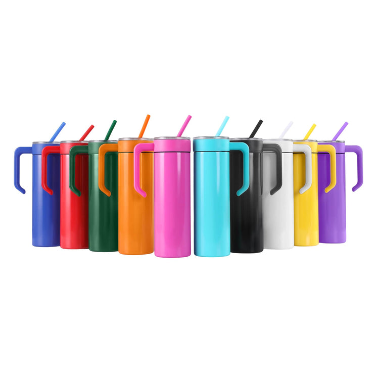 20oz Skinny with Handle — 20oz Skinny With Handle Powder Coated 10 colors