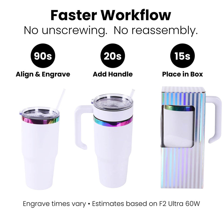 30oz Electroplated Tumbler with Handle — Electroplated 30oz tumbler with handle laser ready production ready