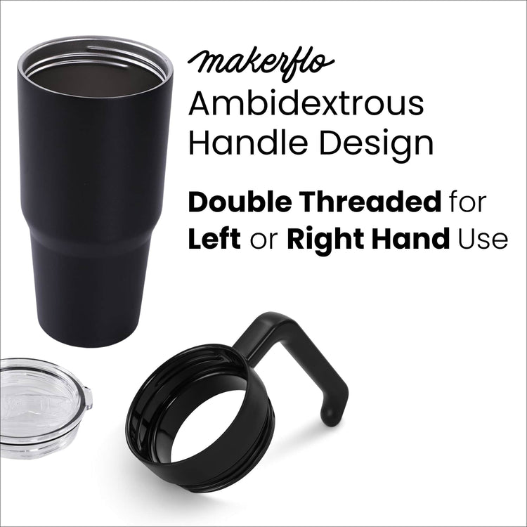 30oz Tumbler with Handle — 30oz tumbler with twist on handle Powder Coated Tumblers For Laser Engraving