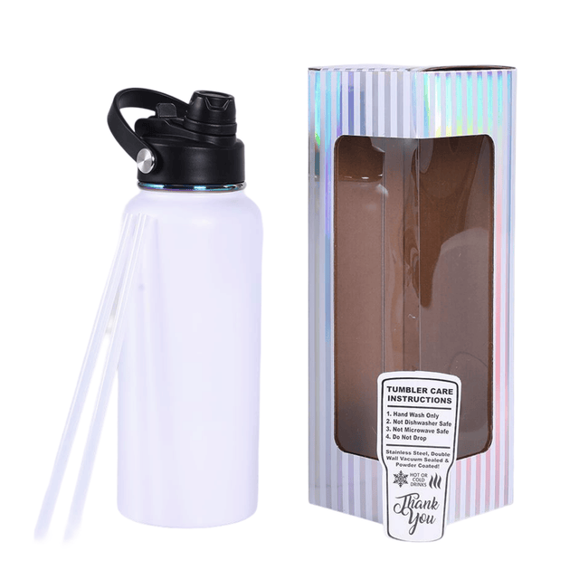 32oz Electroplated Hydro Bottle — 32oz hydro rainbow white water bottle