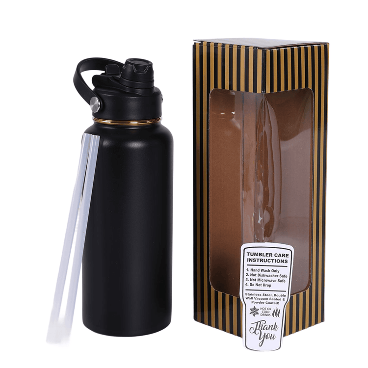 32oz Electroplated Hydro Bottle — 32oz hydro gold black water bottle