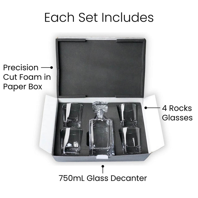 4 Glass Decanter Set — Whiskey Decanter Set with 4 Glass 1