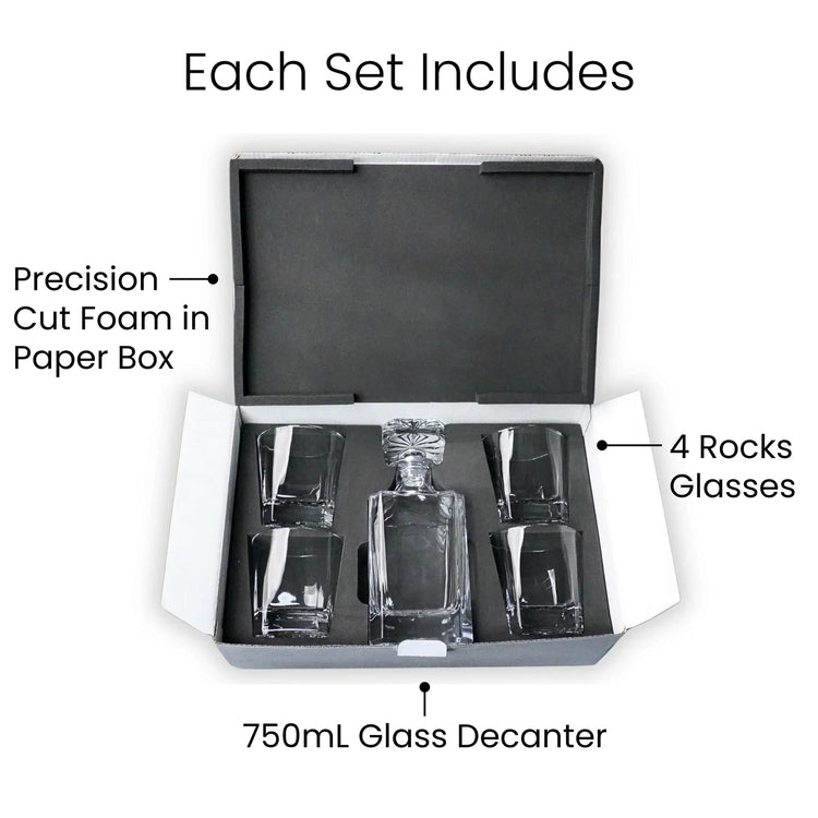 4 Glass Decanter Set — Whiskey Decanter Set with 4 Glass 1