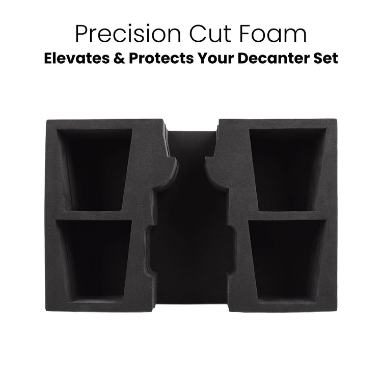 4 Glass Decanter Set — Precision Cut Foam Box Decanter Set