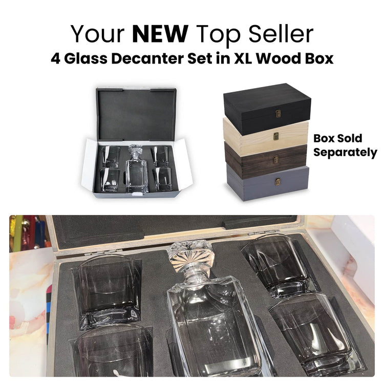 4 Glass Decanter Set — Memory Box 4 Glass Decanter Set Top Seller