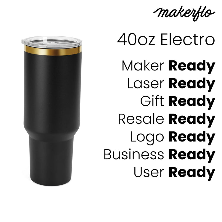 40oz Electroplated Tumbler — Electroplated 40oz tumbler powder coated
