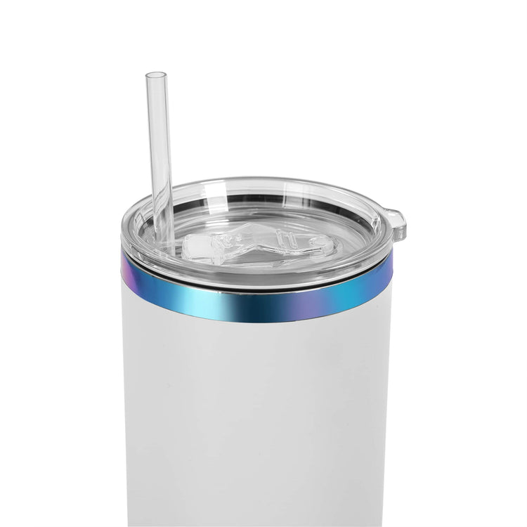 40oz Electroplated Tumbler — Rainbow Electro Plated 40oz Tumbler White rim