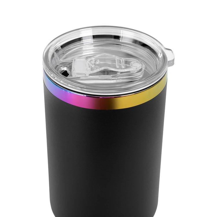 40oz Electroplated Tumbler — Rainbow Electro Plated 40oz Tumbler Black Rim