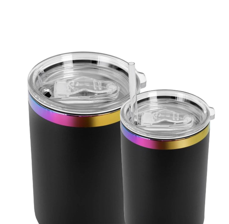 40oz Electroplated Tumbler — Rainbow Electro Plated Tumbler black