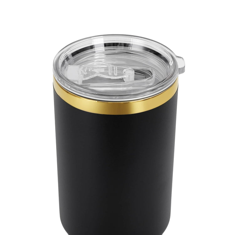 40oz Electroplated Tumbler — gold plated 40oz tumbler blk top