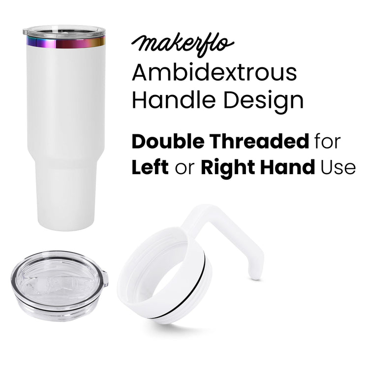 40oz Electroplated Tumbler with Handle — Electroplated Powder Coated Tumblers For Laser Engraving
