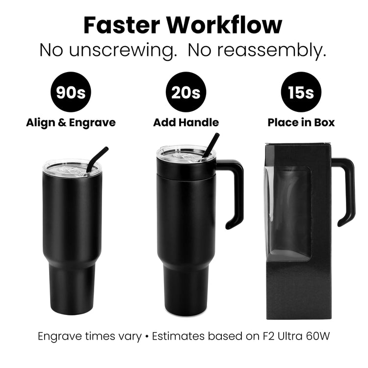 40oz Tumbler with Handle — 40oz tumbler with handle laser ready production ready
