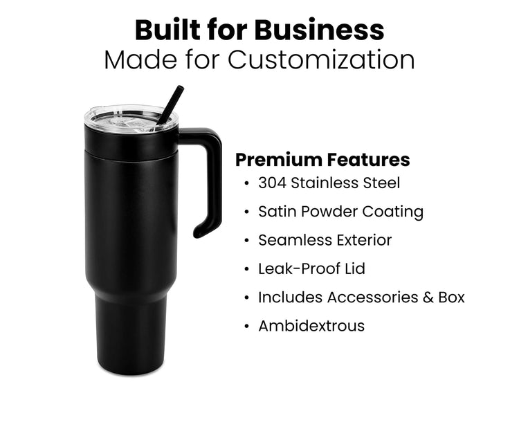 40oz Tumbler with Handle — 40oz Tumbler with Twist On Handle Built for Buisiness MakerTwist