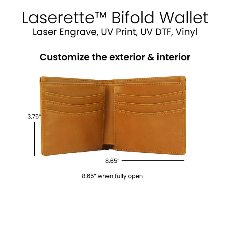 Laserette Wallet — Laserette Bifold Wallet Dims 1