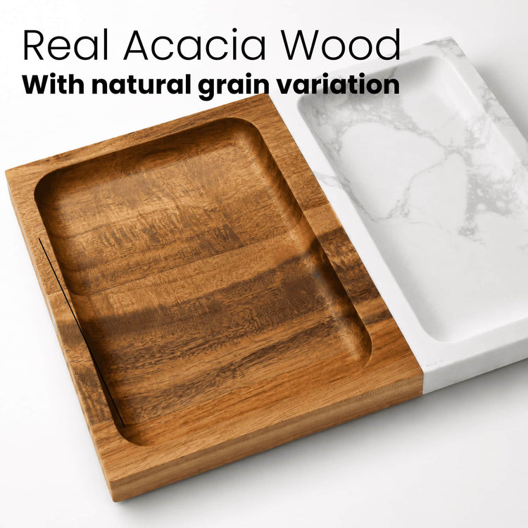 Marble & Wood Valet Tray — Marble Wood Valet Tray