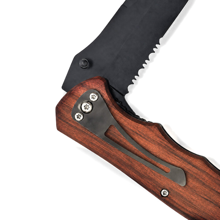 Pocket Knives — rosewood utility pocket knife half open beltclip
