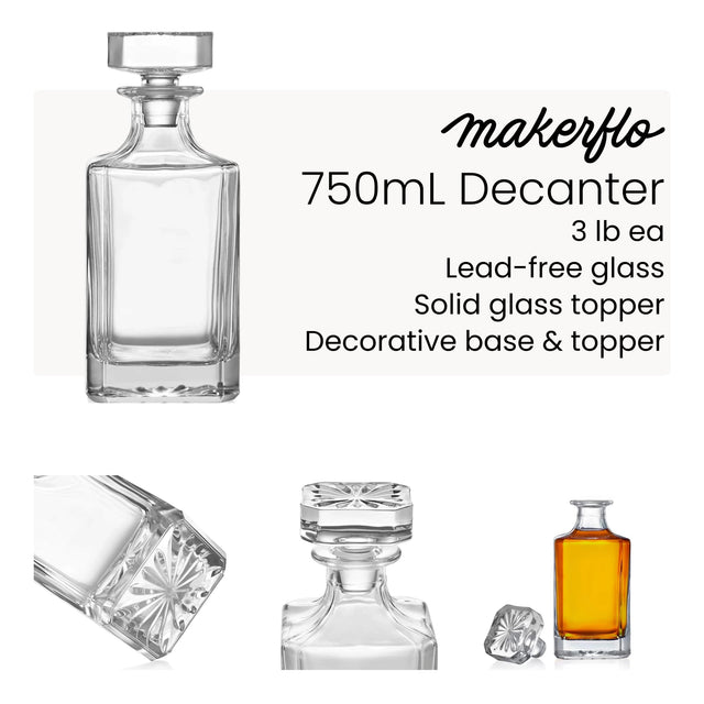 Whiskey Decanter - Square - 750mL — Whiskey Decanter 750mL 3