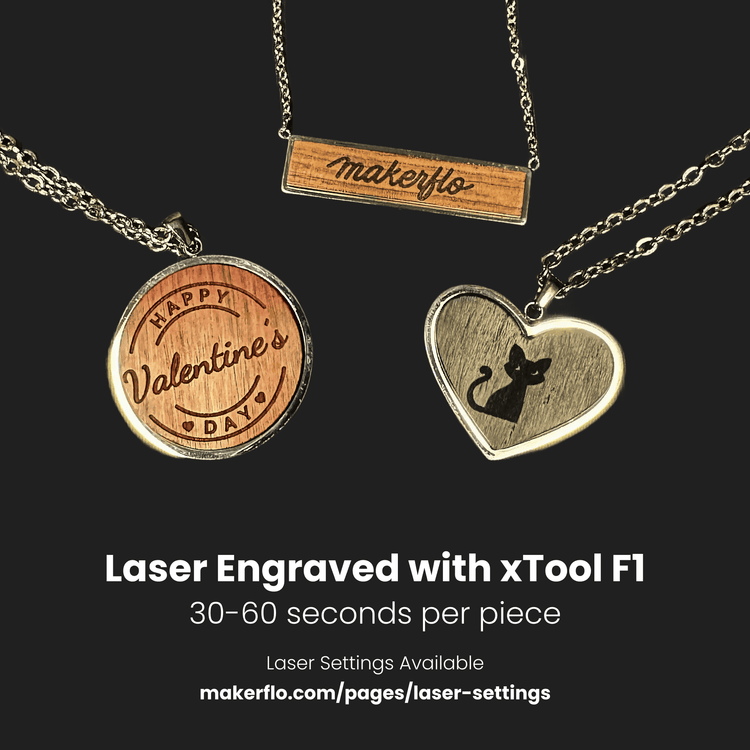 Wood Pendant Necklace — Engraved Wood Pendant Necklaces