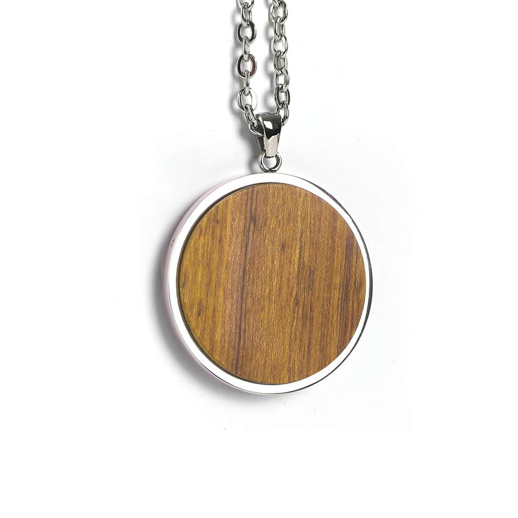Wood Pendant Necklace — engravable wood pendant necklace circle natural