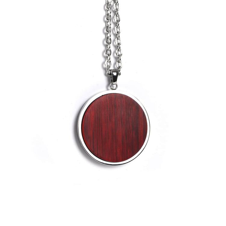Wood Pendant Necklace — engravable wood pendant necklace circle rosewood