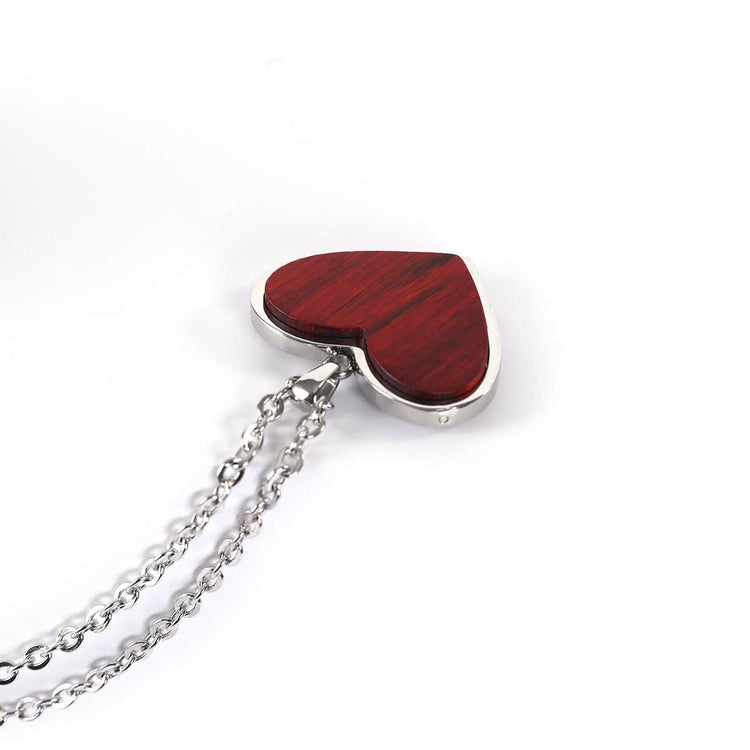 Wood Pendant Necklace — engravable wood pendant necklace heart rosewood pendant