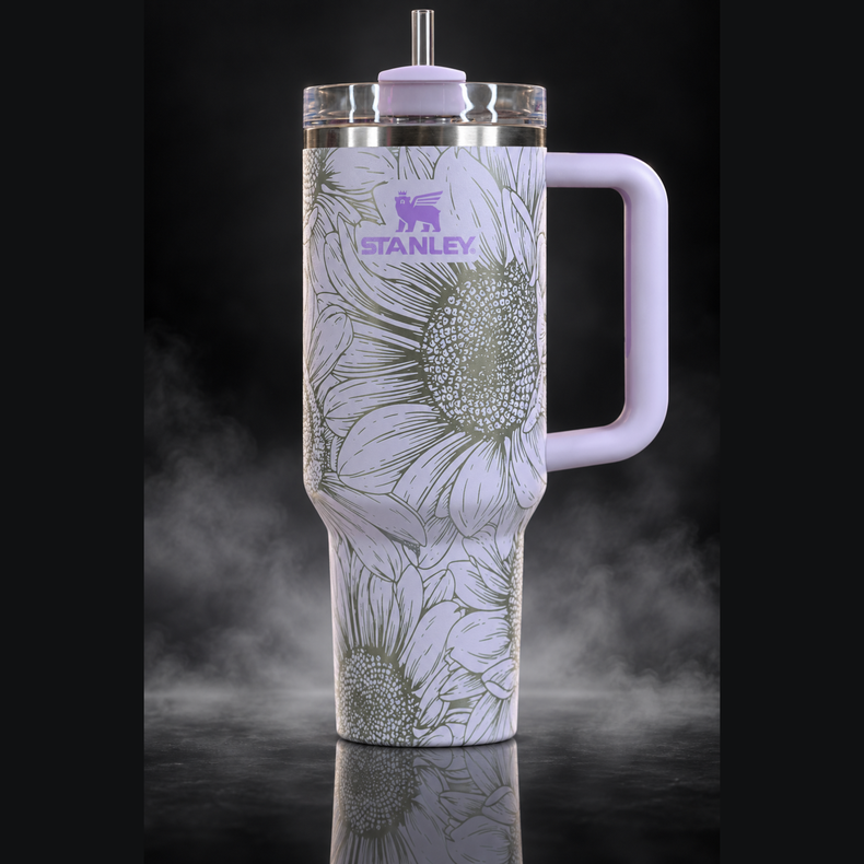 Gorgeous Sunflowers engraved genuine Stanley tumbler