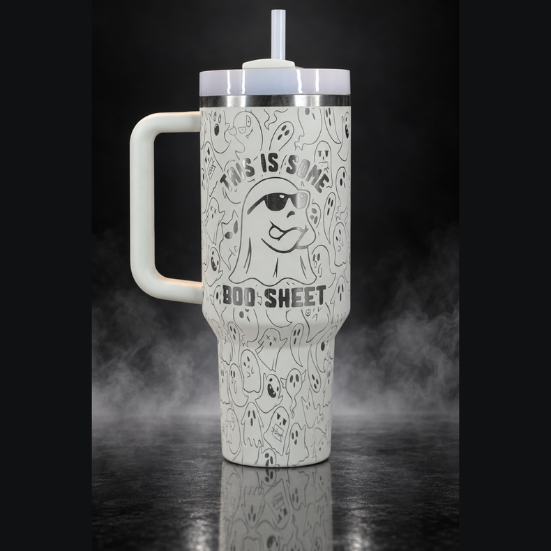 Boo Sheet Halloween engraved genuine Stanley tumbler