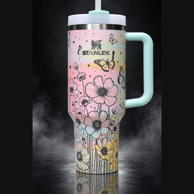 Butterfly Fields engraved genuine Stanley tumbler