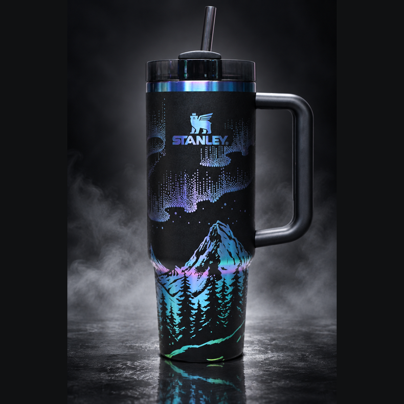 Northern Lights engraved genuine Stanley tumbler