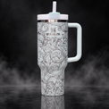 Floral Filigree engraved genuine Stanley tumbler