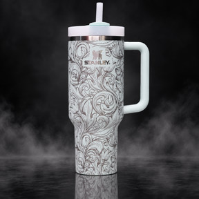Floral Filigree engraved genuine Stanley tumbler