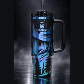Aurora Borealis engraved genuine Stanley tumbler