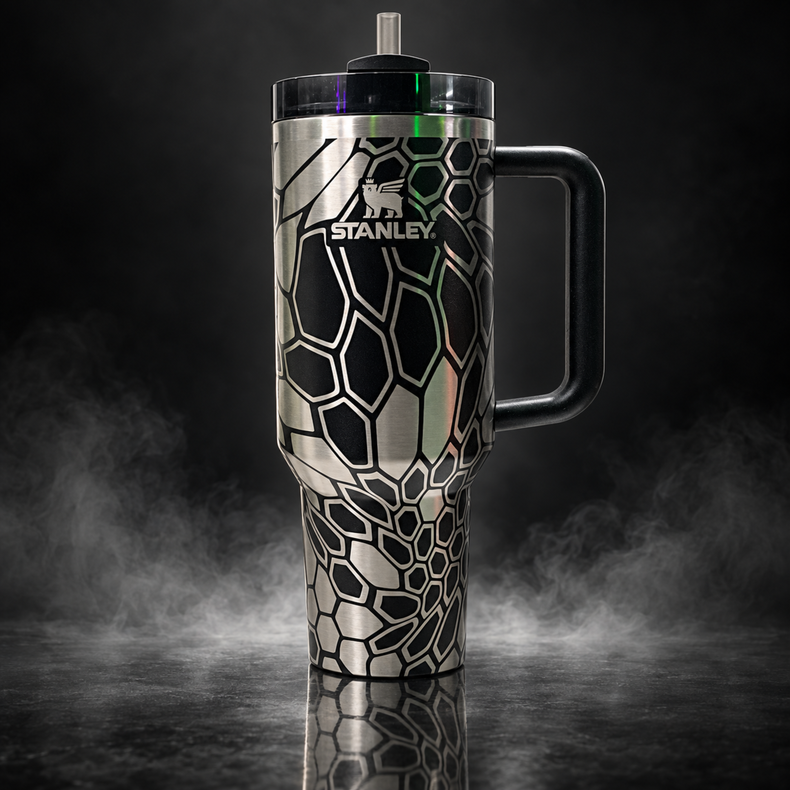 Reptile Camo engraved genuine Stanley tumbler